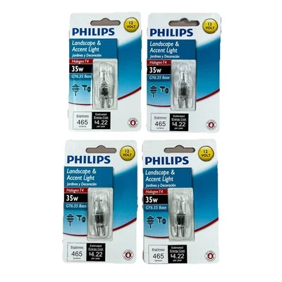 New 4-pack lot Philips Landscape Accent Light Bulb 35W Clear GY6.35 bi-pin T4 - Image 1 of 3