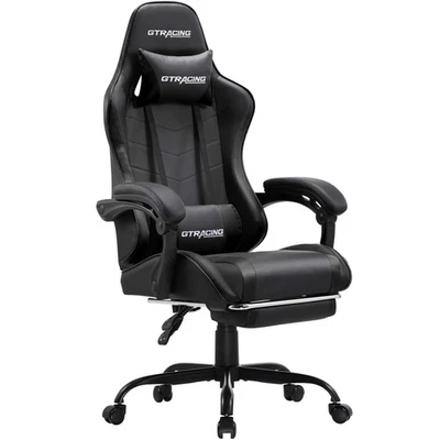 GTRACING GTWD-200-BLACK Ergonomic Gaming Chair with Adjustable Pillows and