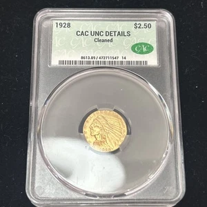 SASA 1928 Gold Indian 2.5 Cac UNC detalles limpios - Imagen 1 de 5