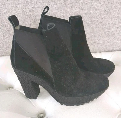 Hermosas botas de cuero y gamuza negras DIANE VON FURSTENBERG - talla 8 Foto 1 de 4