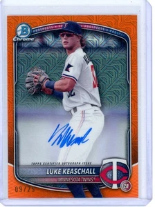 2025 Bowman Cromo Luke Keaschall Arancione Mojo Rifrattore Auto /25 Gemelli - Foto 1 di 2