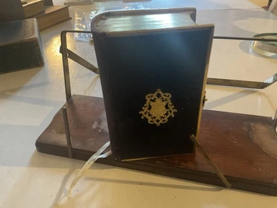 Book Of Common Prayer Purple Velvet Bound In Original Leather Case - Image 1 of 4