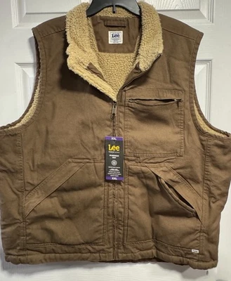 Chaleco Lee-Premium Select/Caqui/Imitación-Sherpa Forrado/Ropa de Trabajo ~ Talla: XXL Foto 1 de 4