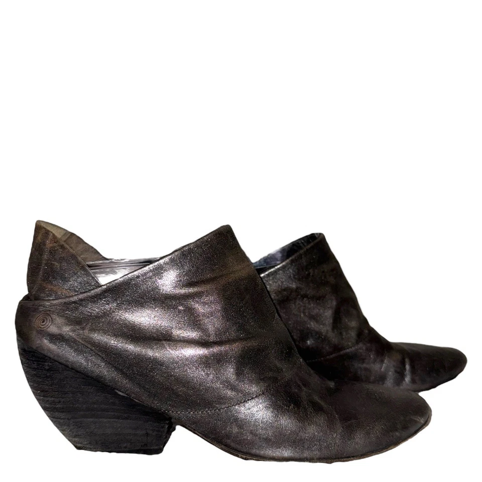 Botas de tornozelo Marsell 38,5 salto de madeira cubana marrom couro desgastado US$ 1.100 - Imagem 1 de 4