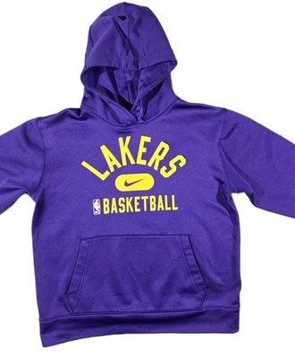 Nike DriFit LA Lakers Pullover Hoodie Purple Boys Medium 10/12 - Image 1 of 4