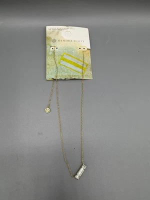 Kendra Scott Leanor Gold & white Iridescent Drusy Necklace. 14k gold over brass - Image 1 of 4