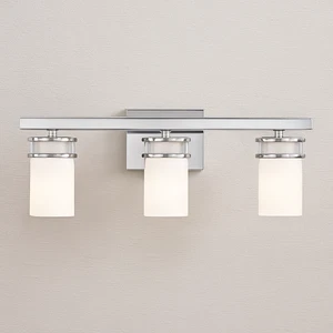 Generation Lighting Robie 3-Light Bathroom Vanity Chrome Lighting Fixture Lamp - Picture 1 of 3
