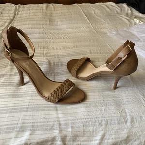 New MADDEN GIRL UK Size 10 Tan Strappy Sandal Heel G Dana  - Picture 1 of 12