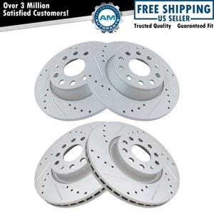 Drilled Brake Rotor Set Fits Audi A3 Q3 TT Beetle CC Eos Golf JettaPassat Tiguan - Picture 1 of 9