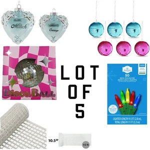 Holiday Time Christmas Tree Multicolor Hanging Ornaments Variety Pack Of 7 - Picture 1 of 10