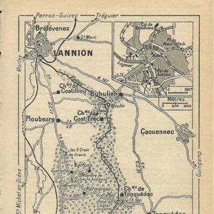 Lannion et environs - - Bretagne France Europe - Carte ancienne 1948 - Picture 1 of 2