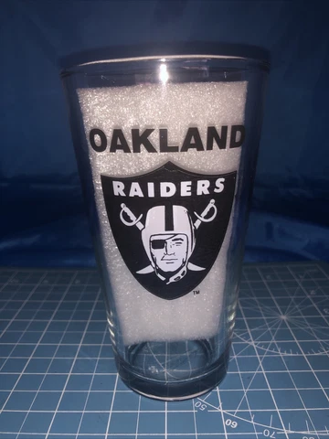 OAKLAND Raiders Pint Beer Glass MILLER GENUINE DRAFT Cold Filtered Cover