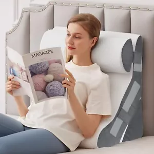 3PCS Bed Wedge Pillow for Headboard 10-in-1 Adjustable Foam Wedge Pillow for ... - Picture 1 of 8