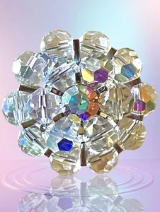 Aurora Borealis Crystal Brooch Pin Vintage Unsigned - Picture 1 of 4