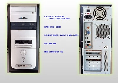 Pc Fisso ,  cpu intel dual core , 8 gb ram ddr3 , scheda video nvida 512 mb  - Immagine 1 di 3