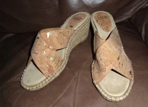 Johnston & Murphy Plateau Keilabsatz Sandalen Damen 9 M Natur Metallic Kork EUC! - Bild 1 von 6