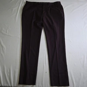 NEW Calvin Klein 44 Burgundy Dark Red Straight Suit Trouser Dress Pants - Picture 1 of 9
