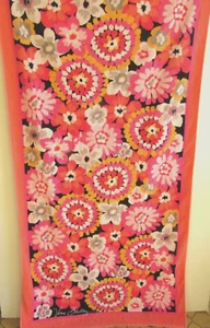 Vera Bradly Beach Towel 100% Cotton 62 x 32" Floral Melon - Picture 1 of 7