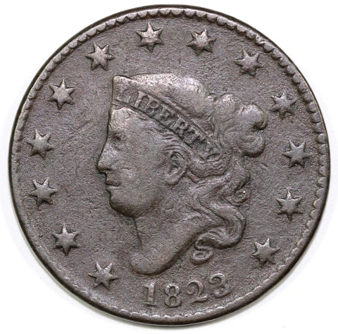 1823 1c N-2 Matron Head Large Cent Cover
