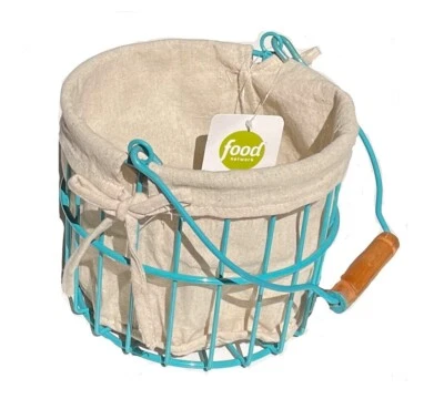Food Network Wire Handled Basket with Liner Blue - Image 1 of 3
