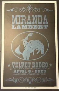 2023.04.06 Hatch Show Print Miranda Lambert Terciopelo Rodeo Residencia Las Vegas - Imagen 1 de 1