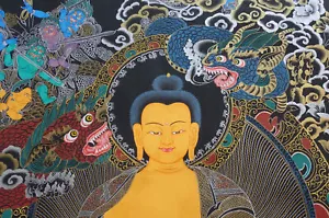 Wonderful MASTERPIECE Thangka Shakyamuni Buddha from NEPAL Silver & Gold 71x56cm - Picture 1 of 4