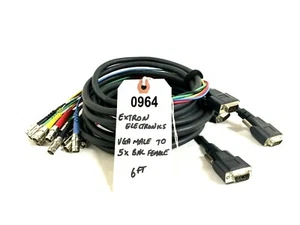 CABLE EXTRON ELECTRONICS 6 FT MACHO VGA A 5X BNC HEMBRA VGA A BNC #0964 (UNO) - Imagen 1 de 8