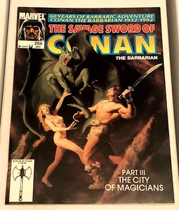 SAVAGE SWORD OF CONAN #204 (1992) AWESOME COVER!  John Buscema  NICE COPY! - Picture 1 of 4