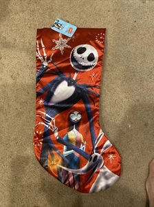 Kurt Adler 19" Nightmare Before Christmas Jack & Sally Satin Stocking Standard - Picture 1 of 4