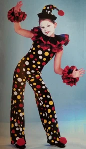 Disfraz completo de payaso mediano adulto con sombrero, puño, cuello, ¡pompones incluidos! Danza - Imagen 1 de 2