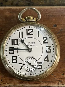 Orologio da taschino 1942 Waltham Vanguard 23 Gioielli Grado Ferroviario 16S Riempito Oro 10K - Foto 1 di 7