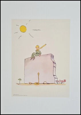 SAINT-EXUPERY * DER KLEINE PRINZ AUF DER MAUER*Lithographie + Zertifikat*limited - Bild 1 von 4