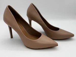 Christian Siriano Habit Nude Faux Leather Pointed Toe High Heels Size 11 - Picture 1 of 14