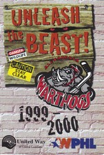 1999-2000 WPHL Hockey Alexandria Warthogs Pocket Schedule Sked - Cottonport Bank
