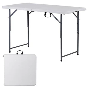 4ft Folding Table Indoor & Outdoor Heavy Duty Portable Table Utility Table White - Picture 1 of 24