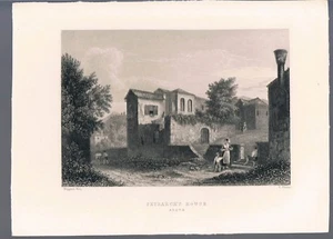 GRABADO PETRACHS HOUSE ARQUA C1832 HOPPNER - HALLAZGO E - BYRON - Imagen 1 de 1