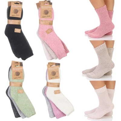 3/6/12 Paar Damen Wollsocken  Strümpfe Norweger Hütten Winter warm Kuschel bunt - Bild 1 von 4