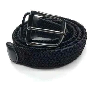 Penguin Black Mens Belt Sz 34-36 medium Stretch Gunmetal Buckle 1 1/4" - Picture 1 of 3