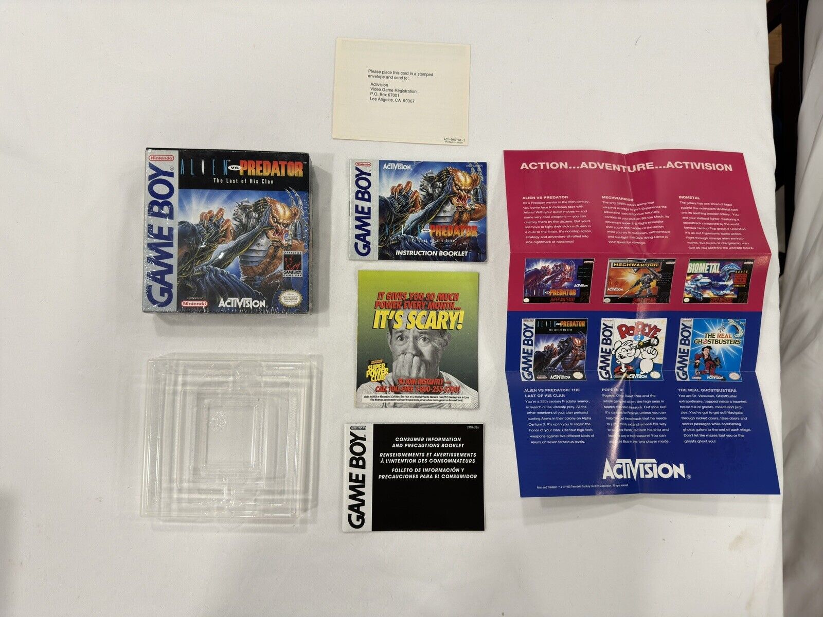 Alien vs Predator The Last of His Clan Nintendo Game Boy 1993 CIB Complete Rare