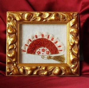 Vintage coral picture, natural red coral, 2d coral sculpture - Picture 1 of 4
