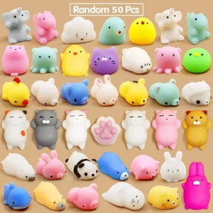 10- 50Pcs Cute Animal Squishies Kawaii Mochi Squeeze Stretch Stress Squishy Toy - Picture 1 of 16