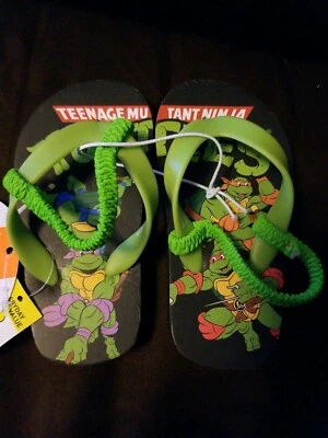 Nickelodeon Teenage Mutant Ninja Turtles Sandals Flip Flops Small  5/6 NWT TMNT - Image 1 of 4