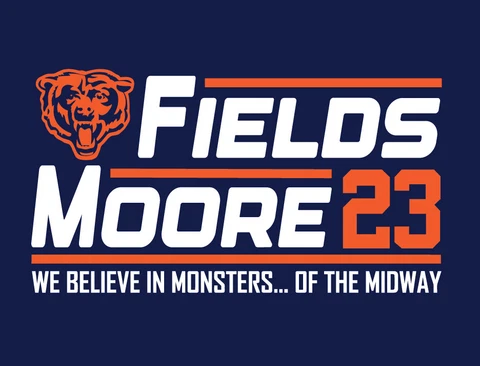 Justin Fields DJ Moore 2023 campaign shirt Chicago Bears Bear Down D.J. football Cover