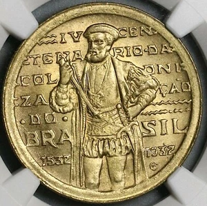 1932 NGC MS 65  Brazil 1000 Reis Colonization da Sousa 56K Coins (22030801C) - Picture 1 of 6