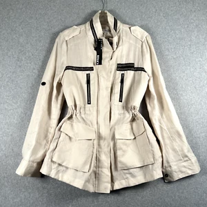 Designed By J H Who Chu Jacket Womens Size 4 Large Ivory Roll Sleeve Korean NWT - Picture 1 of 13