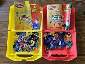  Knex K'Nex 2 Boxes Red / Yellow Mixed Lot Of Pieces & Instructions