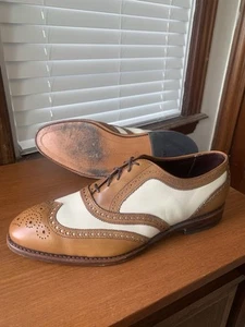 WORN 3x RARE | ALLEN EDMONDS 10EEE HERITAGE SPECTATOR WALNUT BONE SHOES 10 3E - Picture 1 of 23