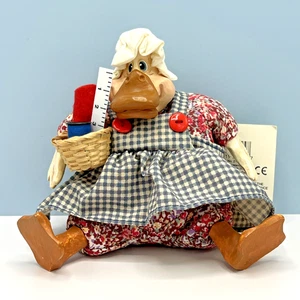 Vintage Plush Sewing Pin Cushion Mrs. Quackery Country Folk Art Russ Berrie - Picture 1 of 21