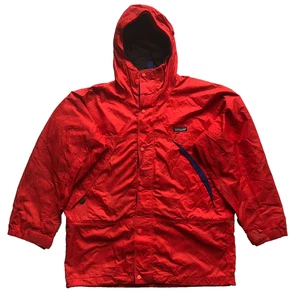 Vintage Patagonia Kids Jacket Large 12 Red Y2K 2000s Worn Windbreaker Full Zip - Picture 1 of 10