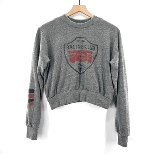 Lauren Moshi Racing Sweatshirt XS grau cropped edgy Boho seltener Style WEICH! - Bild 1 von 12